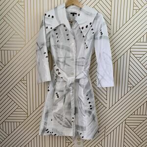 Samuel Dong abstract brushstroke single breasted collared coat L Brush Stroke